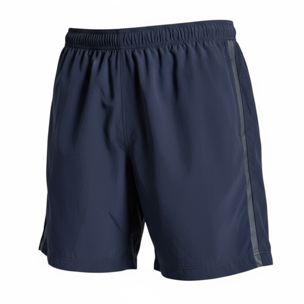 QOR Men's Black Nylon Stretch Lined Elastic Waist Activewear Shorts Size Medium‎